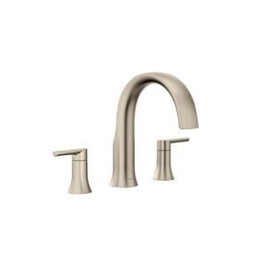 Moen Doux Two-Handle Roman Tub Faucet Non-Diverter ￼TS984BN Brushed Nickel